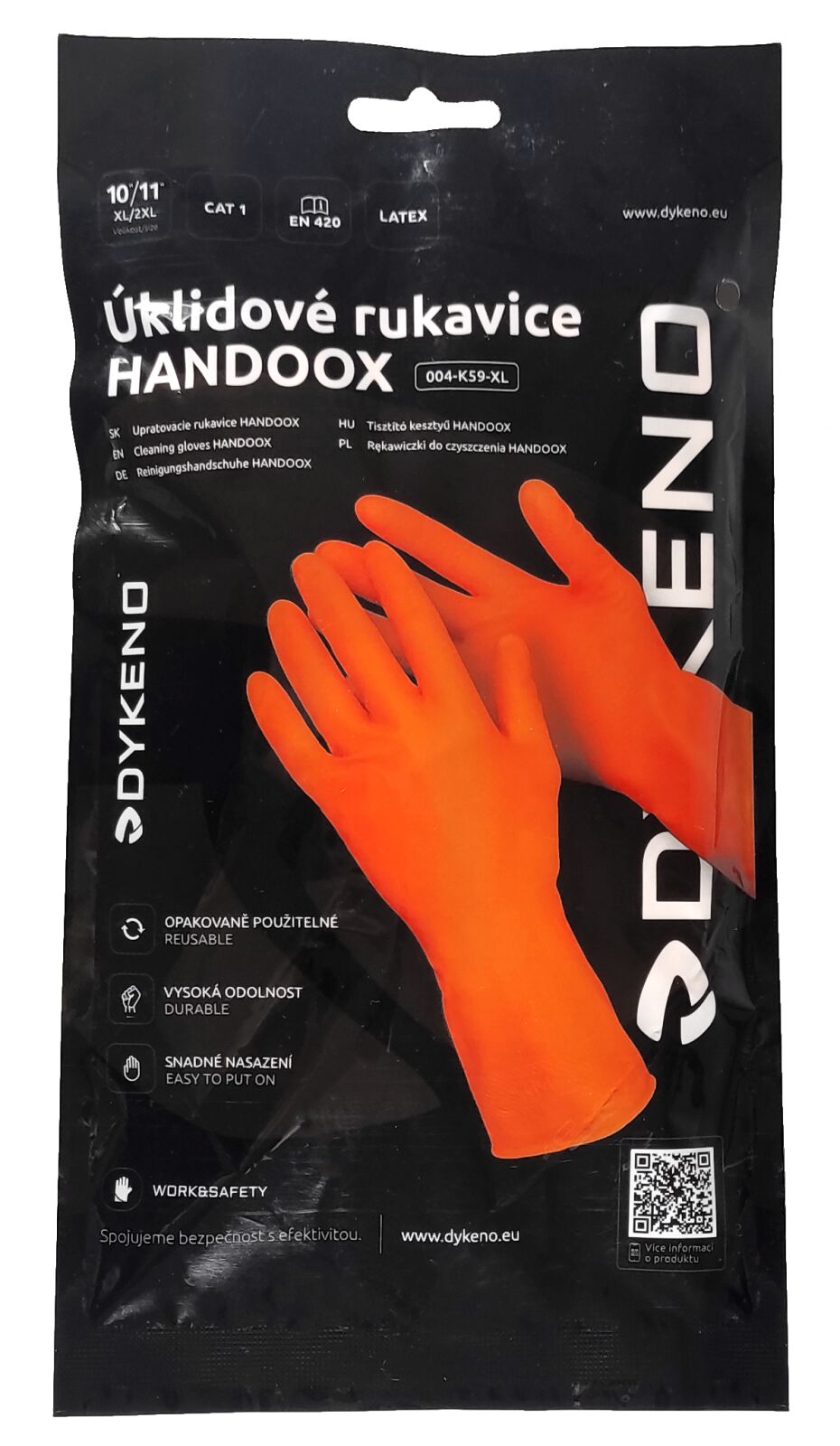 HANDOOX latexové úklidové rukavice oranžové M/L ODĚVY Sklad18 004-K59-M