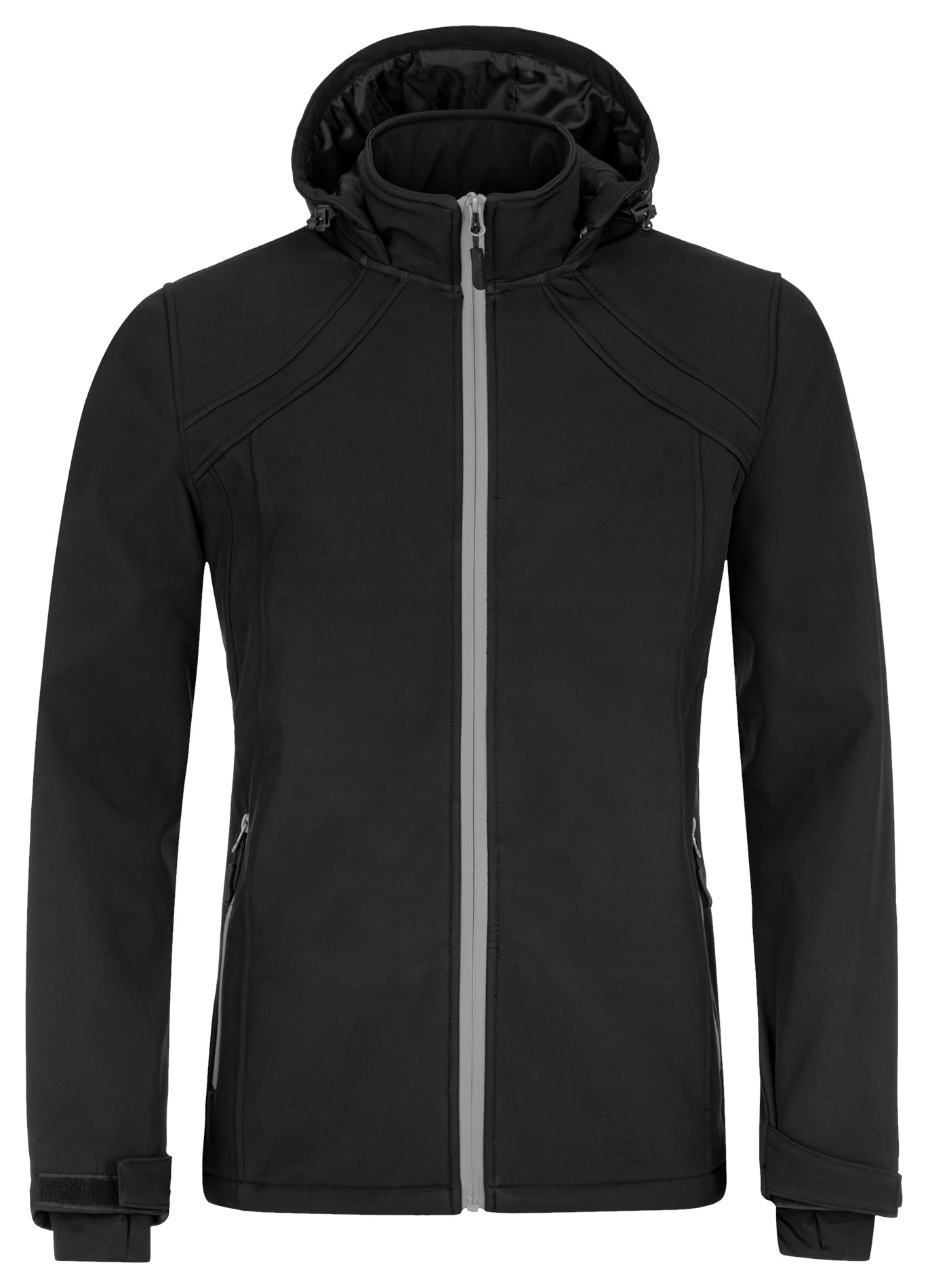 Softshellová bunda dámská Tara černá šedé zipy L ODĚVY Sklad18 012-K48W-05-L 8592803029484