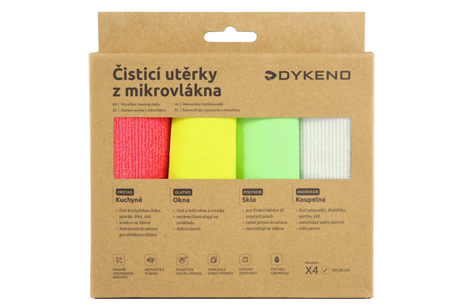 Utěrky z mikrovlákna 4-pack interiér ODĚVY Sklad18 210-K50