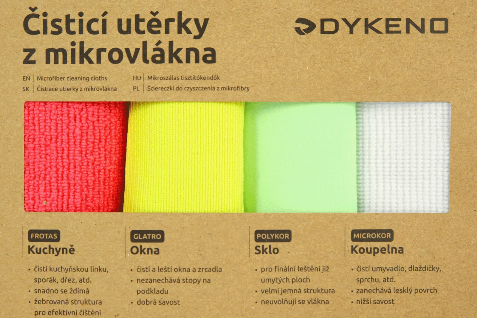 Utěrky z mikrovlákna 4-pack interiér ODĚVY Sklad18 210-K50