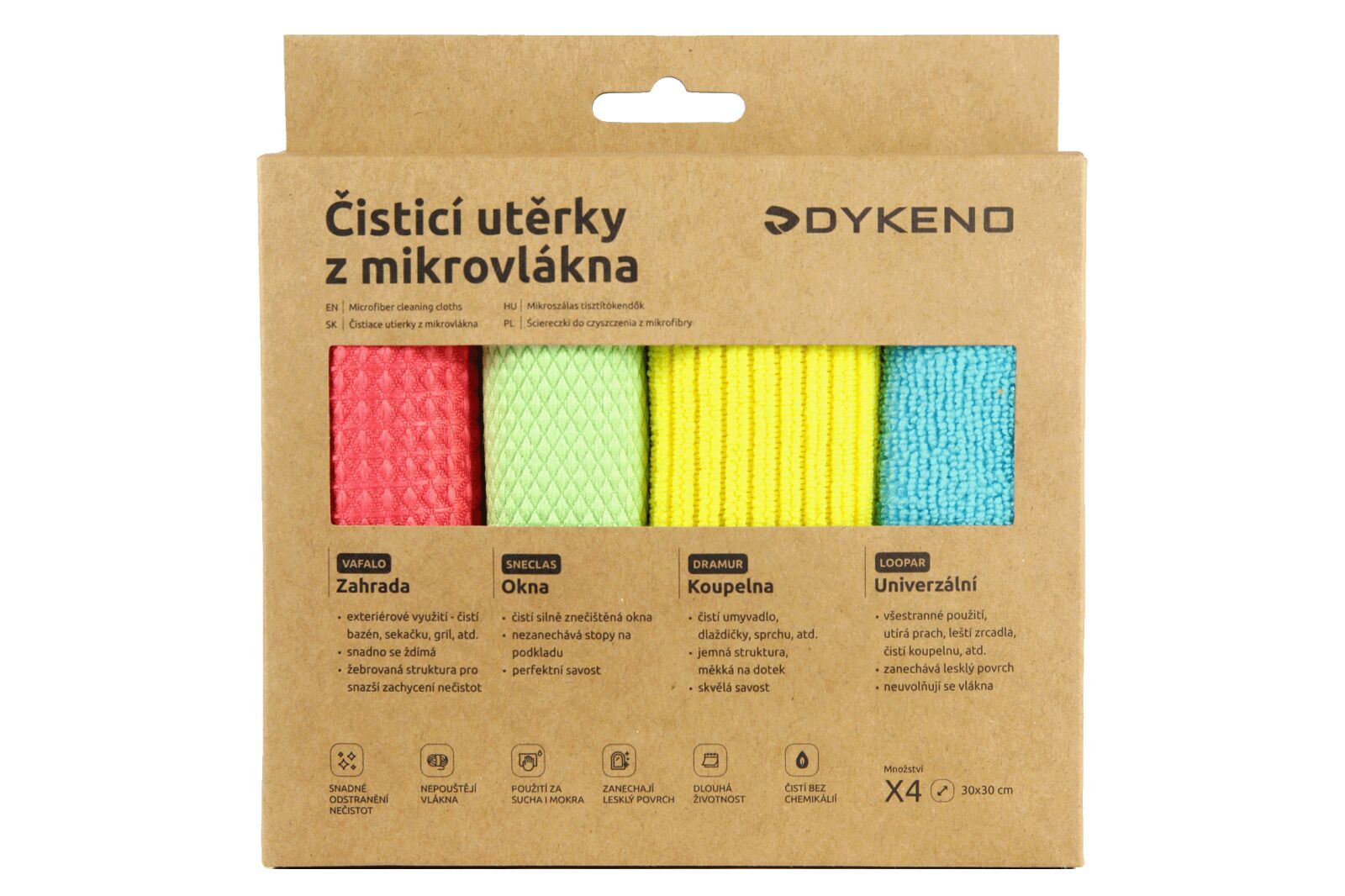 Utěrky z mikrovlákna 4-pack exteriér ODĚVY Sklad18 210-K55
